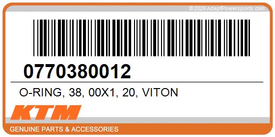 KTM 0770380012 O-Ring, 38, 00X1, 20, Viton