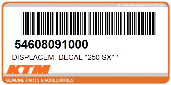 KTM 54608091000 Displacem. Decal ''250 Sx'' '