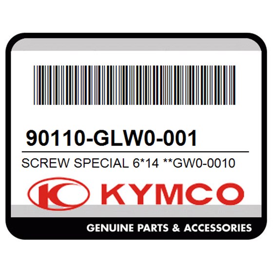 Kymco 90110-GLW0-001 Screw Special 6*14 **Gw0-0010