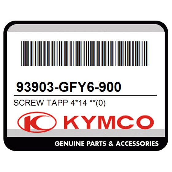 Kymco 93903-GFY6-900 Screw Tapp 4*14 **(0)