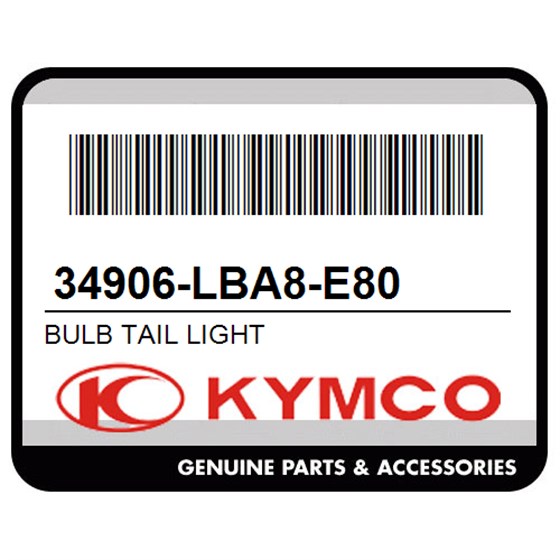 Kymco 34906-LBA8-E80 Bulb Tail Light