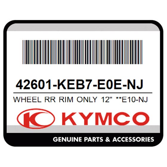 Kymco 42601-KEB7-E0E-NJ Wheel Rr Rim Only 12" **E10-Nja**