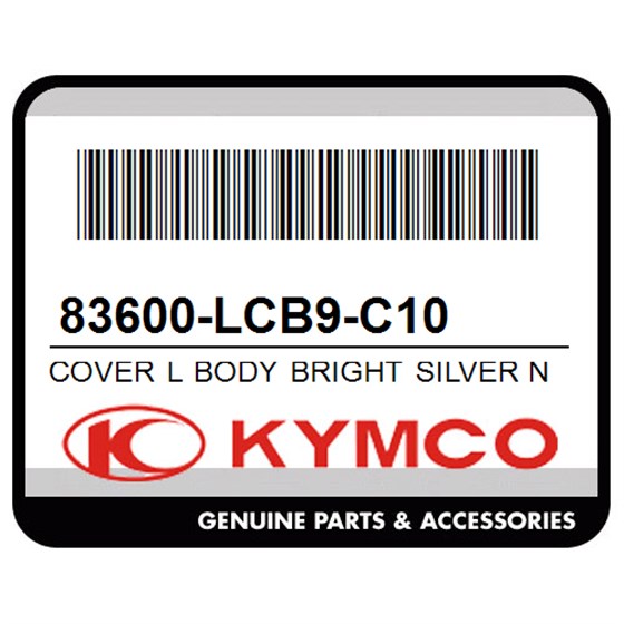 Kymco 83600-LCB9-C10 Cover L Body Bright Silver N8