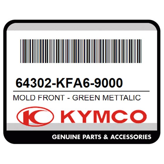Kymco 64302-KFA6-9000 Mold Front - Green Mettalic - Bg055p