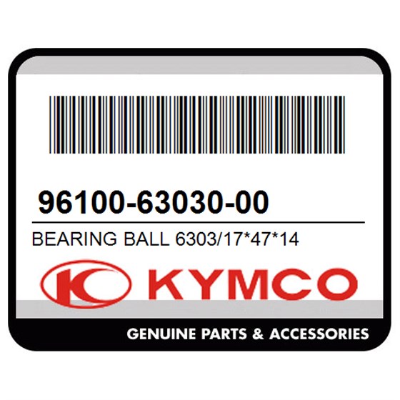 Kymco 96100-63030-00 Bearing Ball 6303/17*47*14