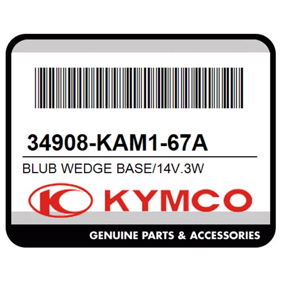 Kymco 34908-KAM1-67A Blub Wedge Base/14V.3W