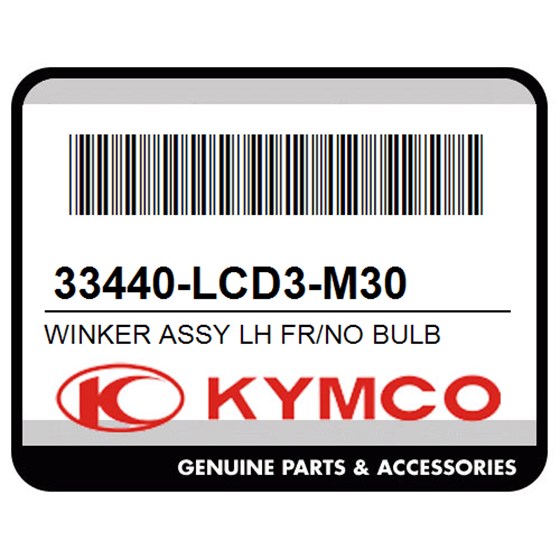Kymco 33440-LCD3-M30 Winker Assy Lh Fr/No Bulb