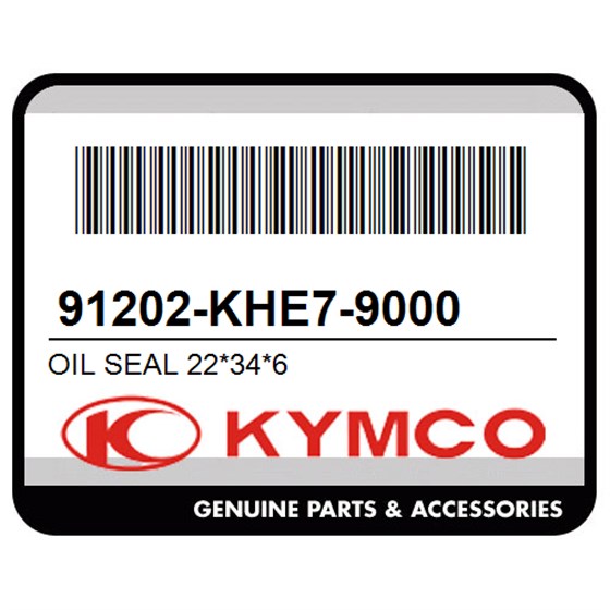 Kymco 91202-KHE7-9000 Oil Seal 22*34*6