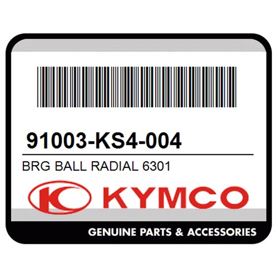 Kymco 91003-KS4-004 Brg Ball Radial 6301