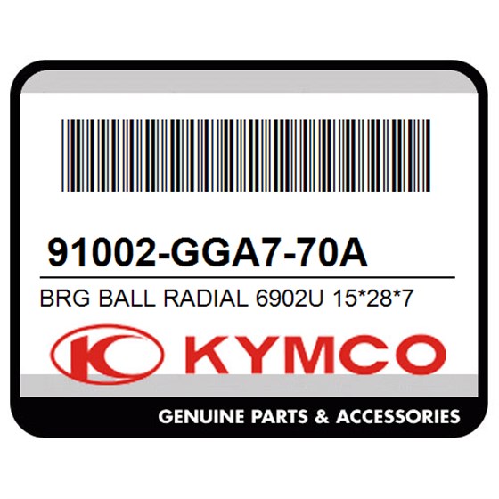 Kymco 91002-GGA7-70A Brg Ball Radial 6902U 15*28*7