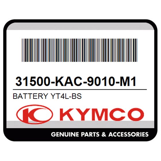 Kymco 31500-KAC-9010-M1 Battery Yt4l-Bs