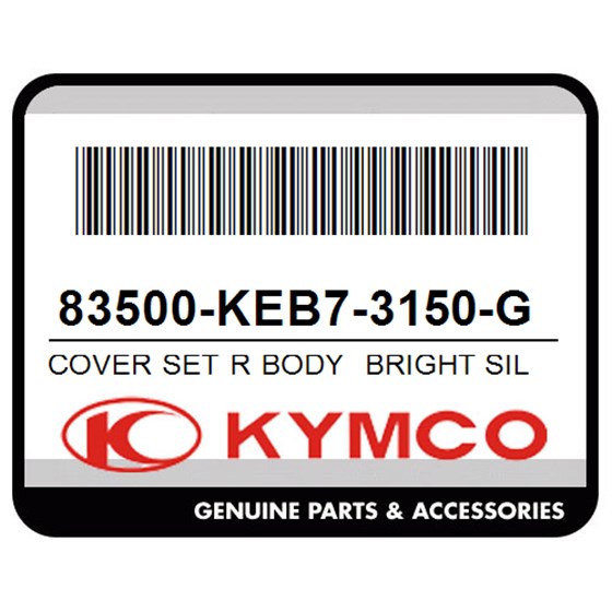 Kymco 83500-KEB7-3150-GM Cover Set R Body  Bright Silver