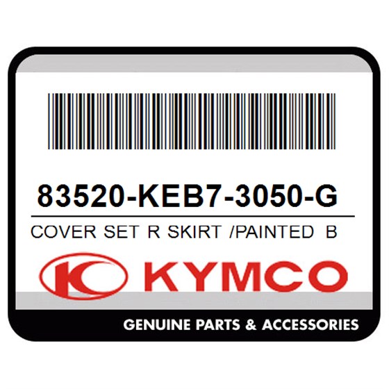 Kymco 83520-KEB7-3050-GM Cover Set R Skirt /Painted  Bright Silver