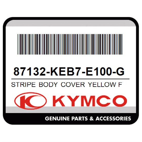 Kymco 87132-KEB7-E100-GM Stripe Body Cover Yellow For Silver/Red Cobra