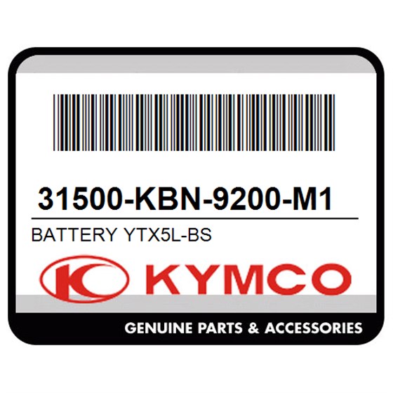 Kymco 31500-KBN-9200-M1 Battery Ytx5l-Bs