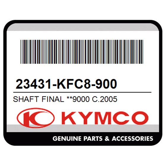 Kymco 23431-KFC8-900 Shaft Final **9000 C.2005