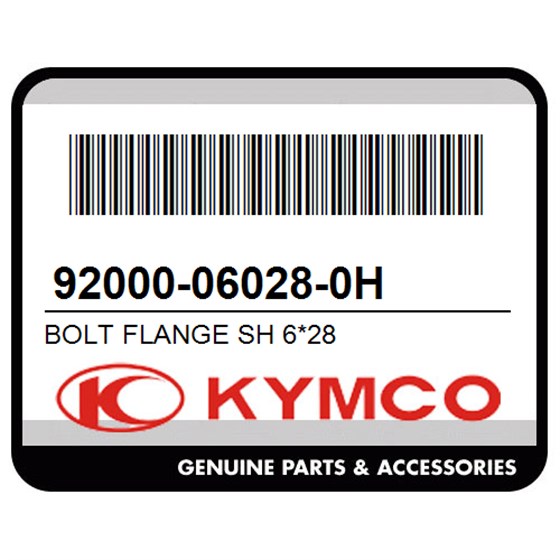 Kymco 92000-06028-0H Bolt Flange Sh 6*28