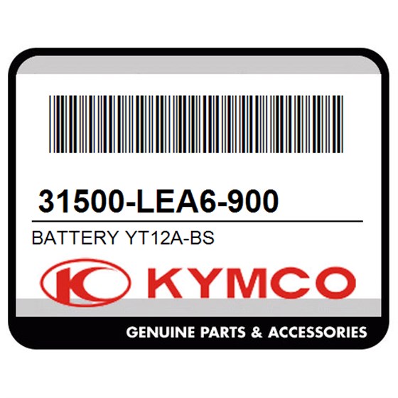Kymco 31500-LEA6-900 Battery Yt12a-Bs