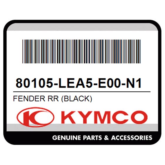 Kymco 80105-LEA5-E00-N1R Fender Rr (Black)