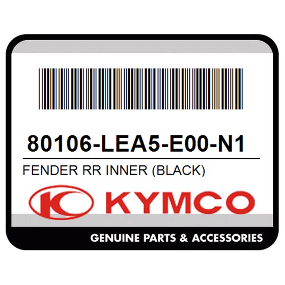 Kymco 80106-LEA5-E00-N1R Fender Rr Inner (Black)