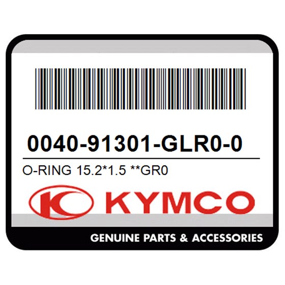 Kymco 0040-91301-GLR0-005 O-Ring 15.2*1.5 **Gr0