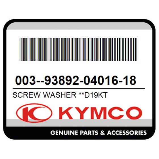 Kymco 003--93892-04016-18 Screw Washer **D19kt