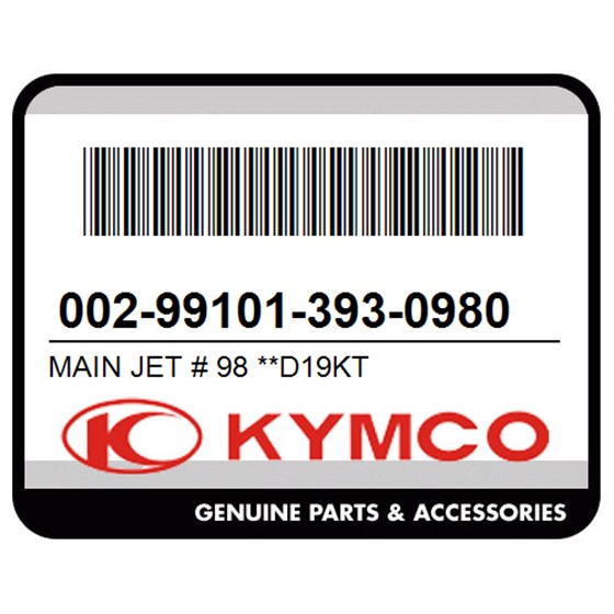 Kymco 002-99101-393-0980 Main Jet # 98 **D19kt