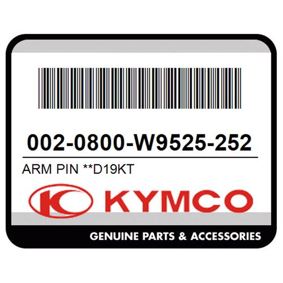 Kymco 002-0800-W9525-25250 Arm Pin **D19kt