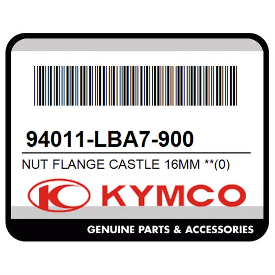 Kymco 94011-LBA7-900 Nut Flange Castle 16Mm **(0)