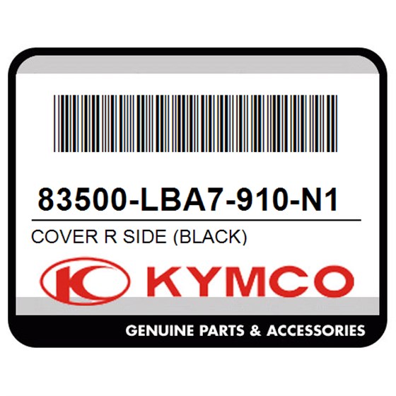 Kymco 83500-LBA7-910-N1R Cover R Side (Black)