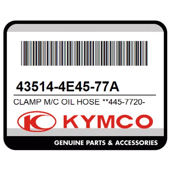Kymco 43514-4E45-77A Clamp M/C Oil Hose **445-7720-M1 C.2005