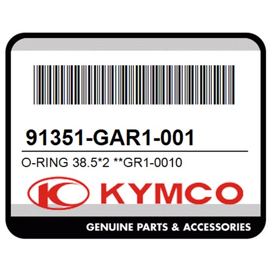 Kymco 91351-GAR1-001 O-Ring 38.5*2 **Gr1-0010