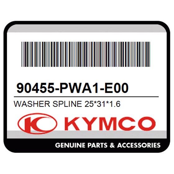 Kymco 90455-PWA1-E00 Washer Spline 25*31*1.6