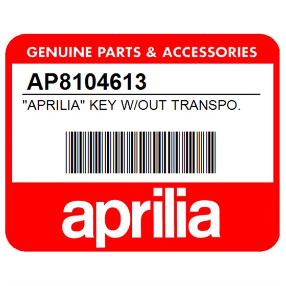 Aprilia AP8104613 "Aprilia" Key W/Out Transpo.
