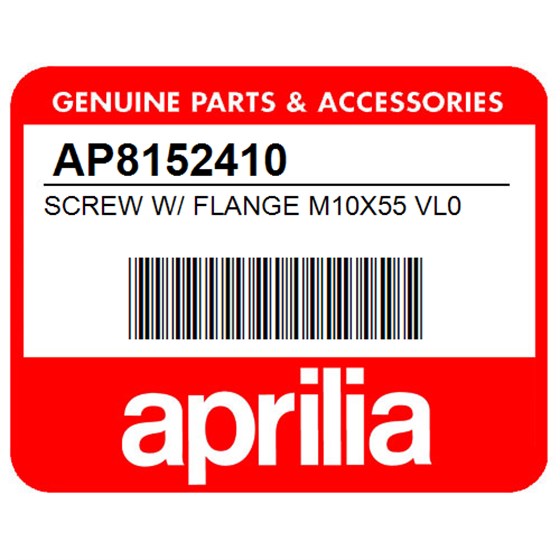 Aprilia AP8152410 Screw W/ Flange M10x55 Vl0