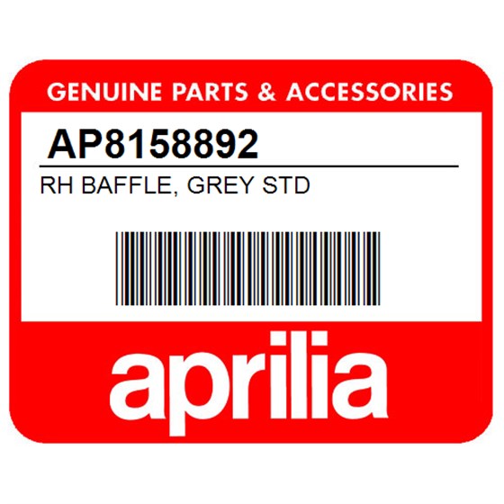 Aprilia AP8158892 Rh Baffle, Grey Std