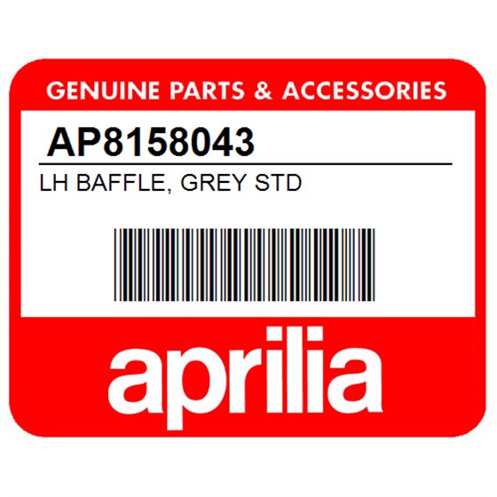 Aprilia AP8158043 Lh Baffle, Grey Std