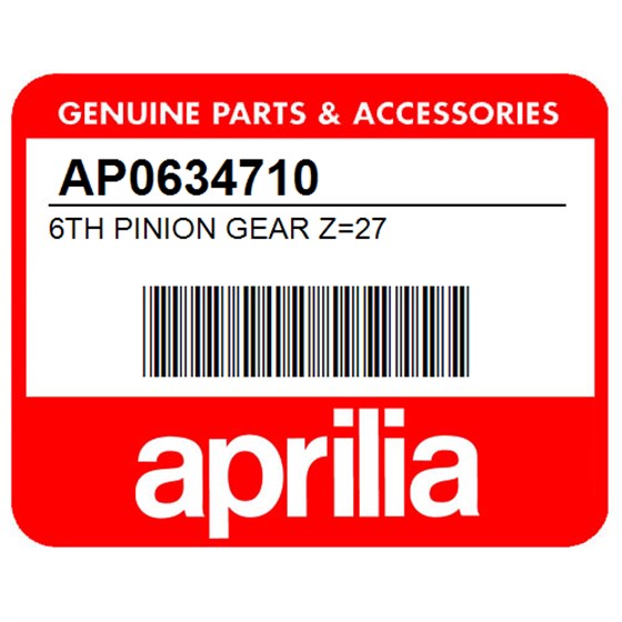 Aprilia AP0634710 6Th Pinion Gear Z=27