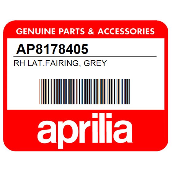 Aprilia AP8178405 Rh Lat.Fairing, Grey