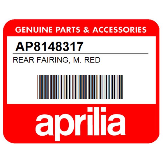 Aprilia AP8148317 Rear Fairing, M. Red