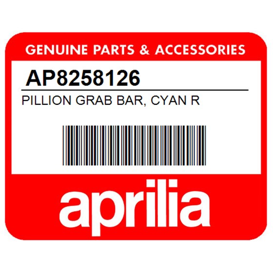 Aprilia AP8258126 Pillion Grab Bar, Cyan R
