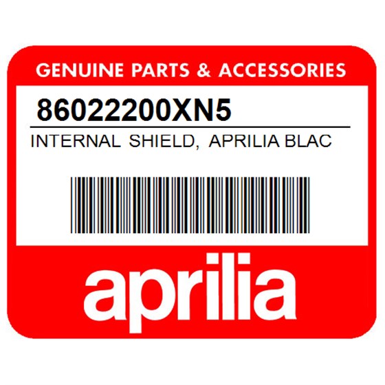 Aprilia 86022200XN5 Internal Shield, Aprilia Black