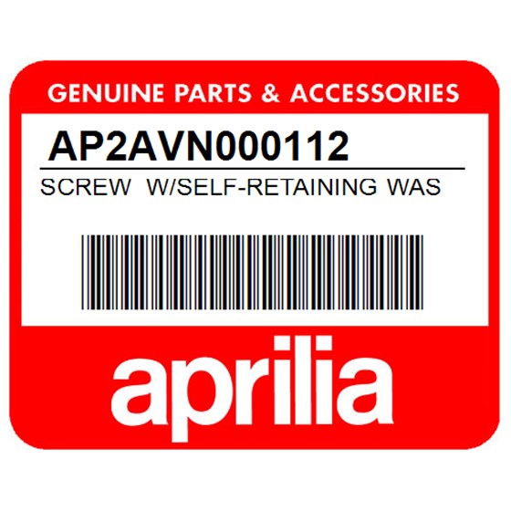 Aprilia AP2AVN000112 Screw W/Self-Retaining Washer
