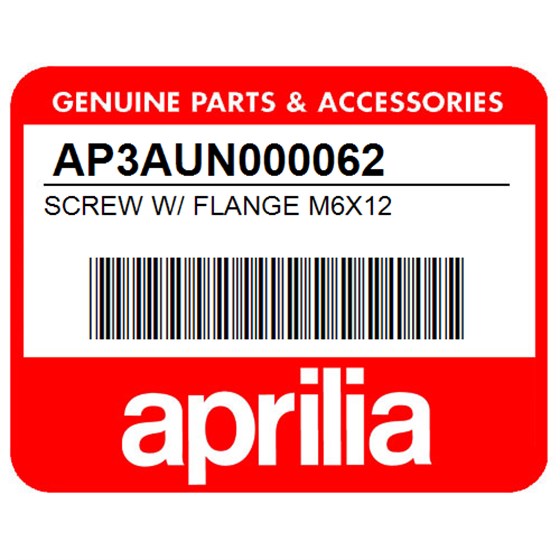 Aprilia AP3AUN000062 Screw W/ Flange M6x12
