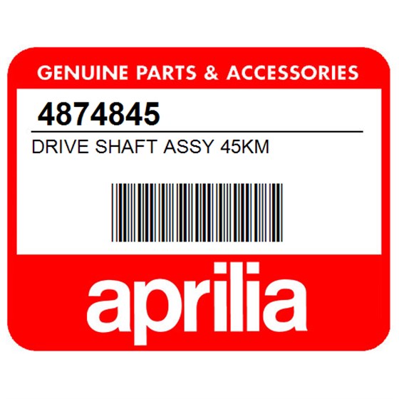 Aprilia 4874845 Drive Shaft Assy 45Km