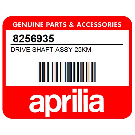 Aprilia 8256935 Drive Shaft Assy 25Km