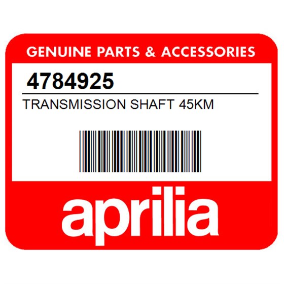 Aprilia 4784925 Transmission Shaft 45Km