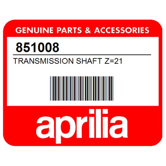 Aprilia 851008 Transmission Shaft Z=21