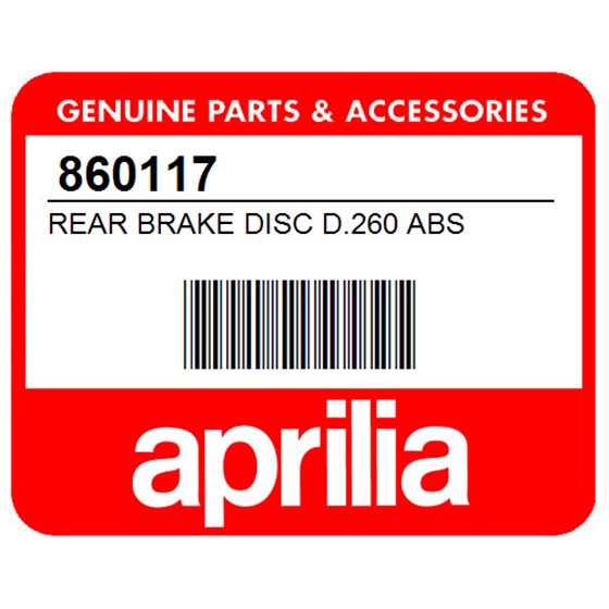 Aprilia 860117 Rear Brake Disc D.260 Abs