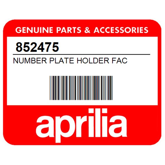 Aprilia 852475 Number Plate Holder Fac
